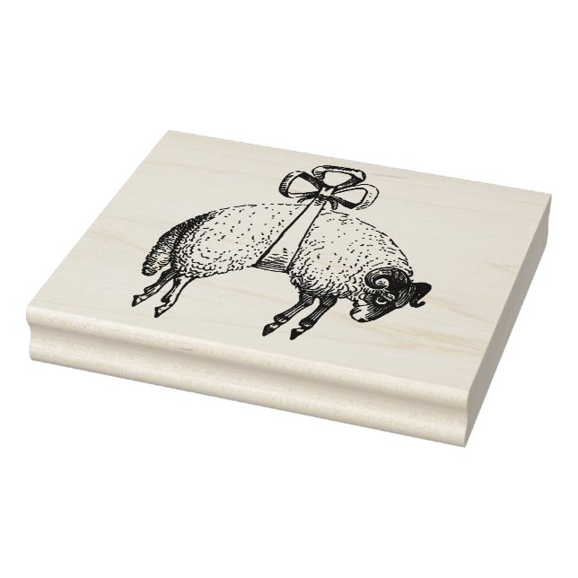 Heraldic Banded Fleece Ram Sheep Crest Emblem Rubber Stamp (Stamp)