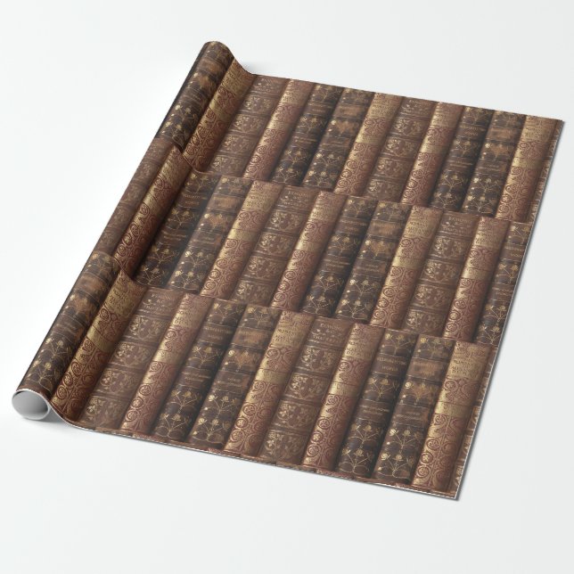 Heraldic Beautiful Book Spines (Dumas)  Wrapping Paper (Unrolled)