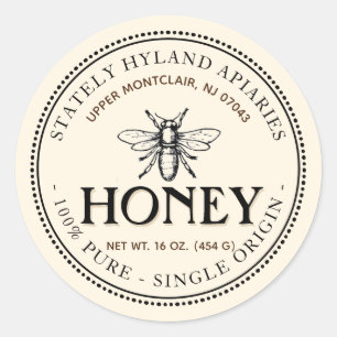 Heraldic Bee Single Origin Honey Label