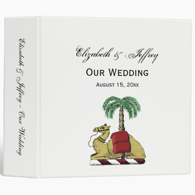 Heraldic Camel Palm Tree Colour Coat of Arms Binder (Front/Spine)
