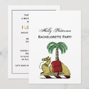 Heraldic Camel Palm Tree Colour Coat of Arms Invitation