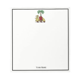 Heraldic Camel Palm Tree Colour Coat of Arms Notepad