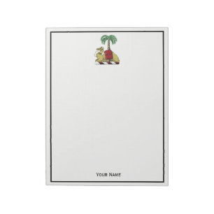Heraldic Camel Palm Tree Colour Coat of Arms Notepad