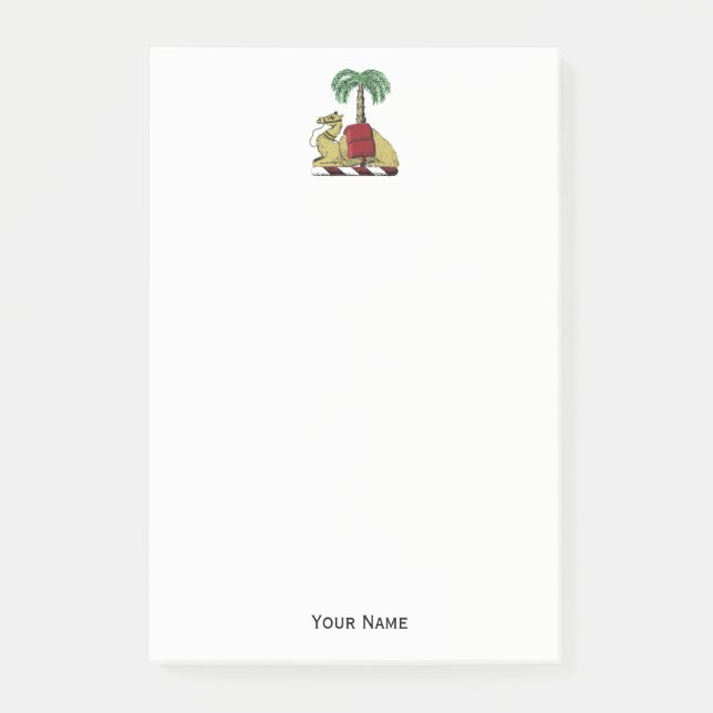 Heraldic Camel Palm Tree Colour Coat of Arms Post-it Notes (Front)
