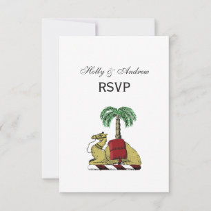 Heraldic Camel Palm Tree Colour Coat of Arms RSVP Card