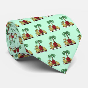 Heraldic Camel Palm Tree Colour Coat of Arms Tie