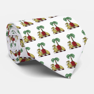 Heraldic Camel Palm Tree Colour Coat of Arms Tie