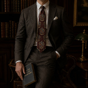 Heraldic Coat of Arms Luxury Silk Jacquard Pattern Tie