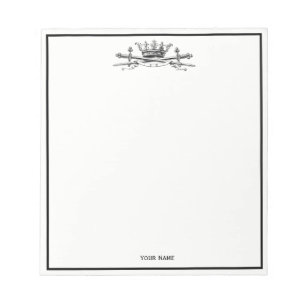 Heraldic Crown Crossed Swords Sabres Emblem Crest Notepad