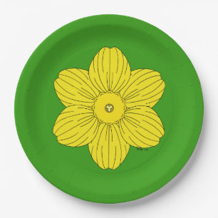Heraldic Daffodil Paper Plate