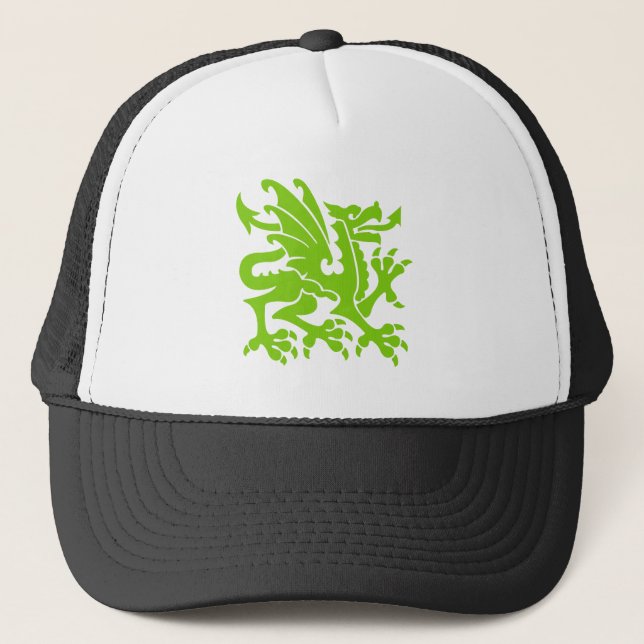 Heraldic Dragon 01 - Martian Green Trucker Hat (Front)