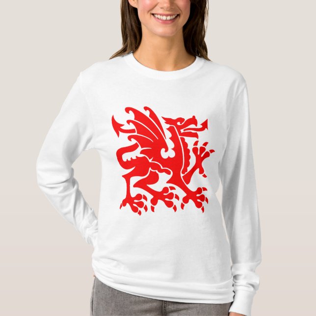 Heraldic Dragon 01 - Red T-Shirt (Front)