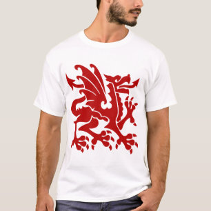 Heraldic Dragon 01 - Ruby Red T-Shirt