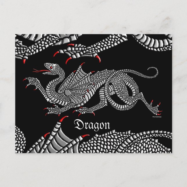 Heraldic Dragon (Argent) - Carte postale (Devant)