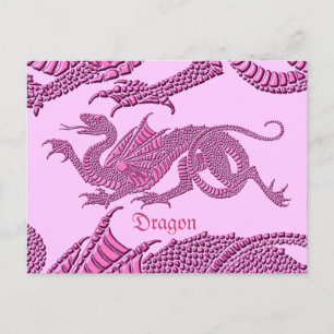 Heraldic Dragon (Pink) - Postcard