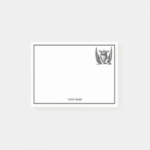 Heraldic Heart with Wings Coat of Arms Crest Post-it Notes