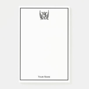 Heraldic Heart with Wings Coat of Arms Crest Post-it Notes