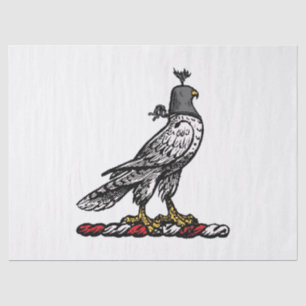 Heraldic Hunting Falcon Wearing Helmet Hood C Tissue Paper
