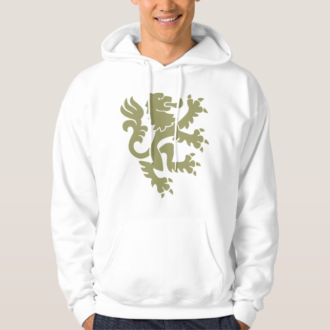 Heraldic Lion 01 - Khaki Hoodie (Front)