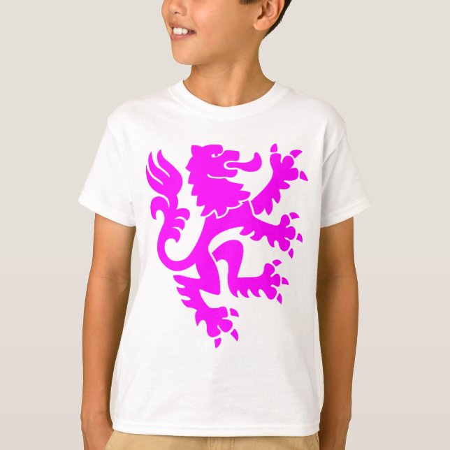 Heraldic Lion 01 - Magenta T-Shirt (Front)