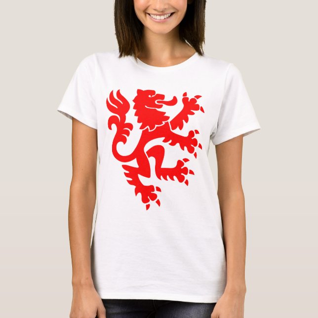 Heraldic Lion 01 - Red T-Shirt (Front)