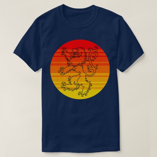 Heraldic Lion on Contemporary Background T-Shirt (Design Front)
