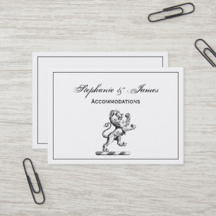 Heraldic Lion Standing Crest Emblem Business Card