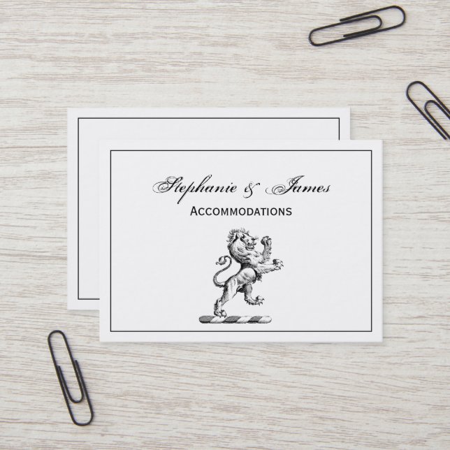 Heraldic Lion Standing Crest Emblem Business Card (Front/Back In Situ)