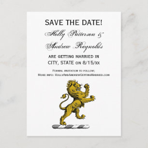Heraldic Lion Standing Crest Emblem C Announcement Postcard