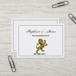 Heraldic Lion Standing Crest Emblem C Business Card