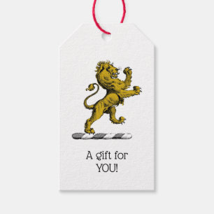 Heraldic Lion Standing Crest Emblem C Gift Tags