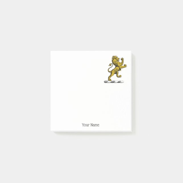 Heraldic Lion Standing Crest Emblem C Post-it Notes (Front)