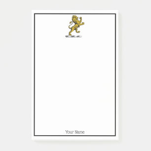 Heraldic Lion Standing Crest Emblem C Post-it Notes