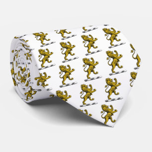 Heraldic Lion Standing Crest Emblem C Tie