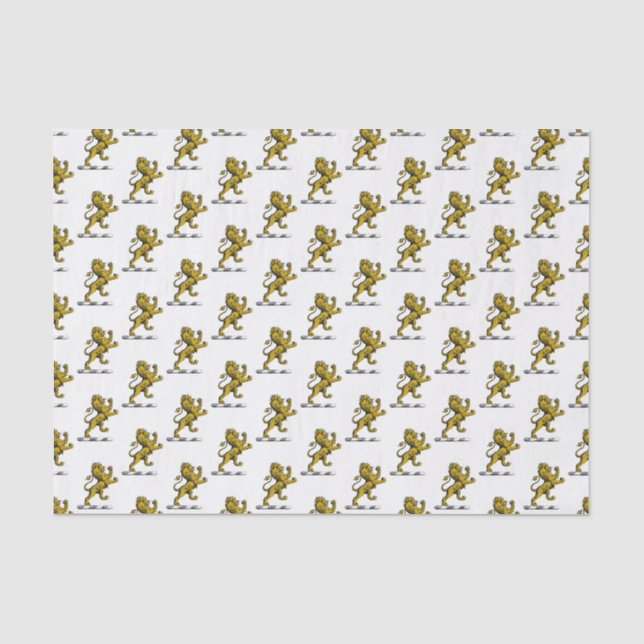 Heraldic Lion Standing Crest Emblem C Tissue Paper (Front)