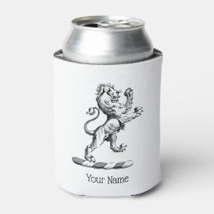 Heraldic Lion Standing Crest Emblem Can Cooler