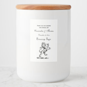 Heraldic Lion Standing Crest Emblem Food Label