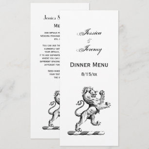 Heraldic Lion Standing Crest Emblem Invitation