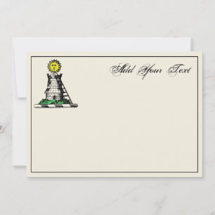 Heraldic Medieval Castle Emblem Crest Note Card