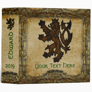Heraldic Rampant Lion Custom Binder