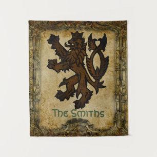 Heraldic Rampant Lion Custom Tapestry