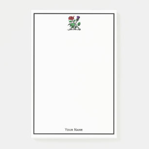 Heraldic Rose & Thistle Coat of Arms Crest Colour Post-it Notes
