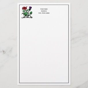 Heraldic Rose & Thistle Coat of Arms Crest Colour Stationery