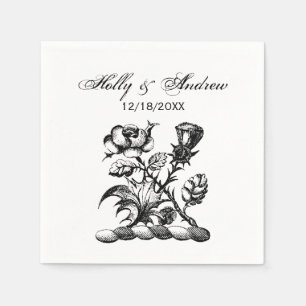Heraldic Rose & Thistle Coat of Arms Crest Emblem Napkin