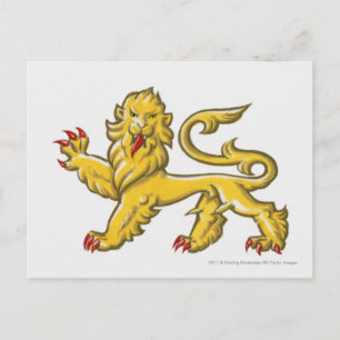 Heraldic symbol of lion statant guardant postcard