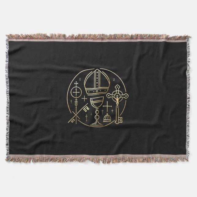 Heraldic symbol Pope Throw Blanket (Front)