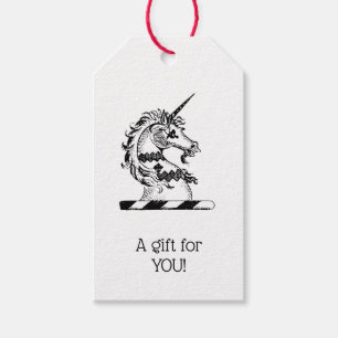 Heraldic Unicorn Head Coat of Arms Emblem Gift Tags