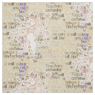 Heraldic Unicorn Rampant Fabric