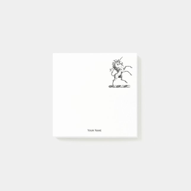 Heraldic Unicorn Rearing Coat of Arms Emblem Post-it Notes (Front)
