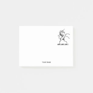 Heraldic Unicorn Rearing Coat of Arms Emblem Post-it Notes